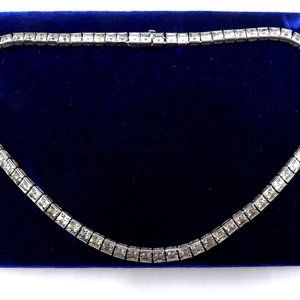 Vintage Art Deco sterling silver & rhinestone chok